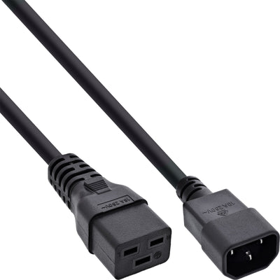 Inline Power Adapter , IEC-60320 C14 a C19, 3X1,5MM², Max. 10A, Black 0,5M — image 1