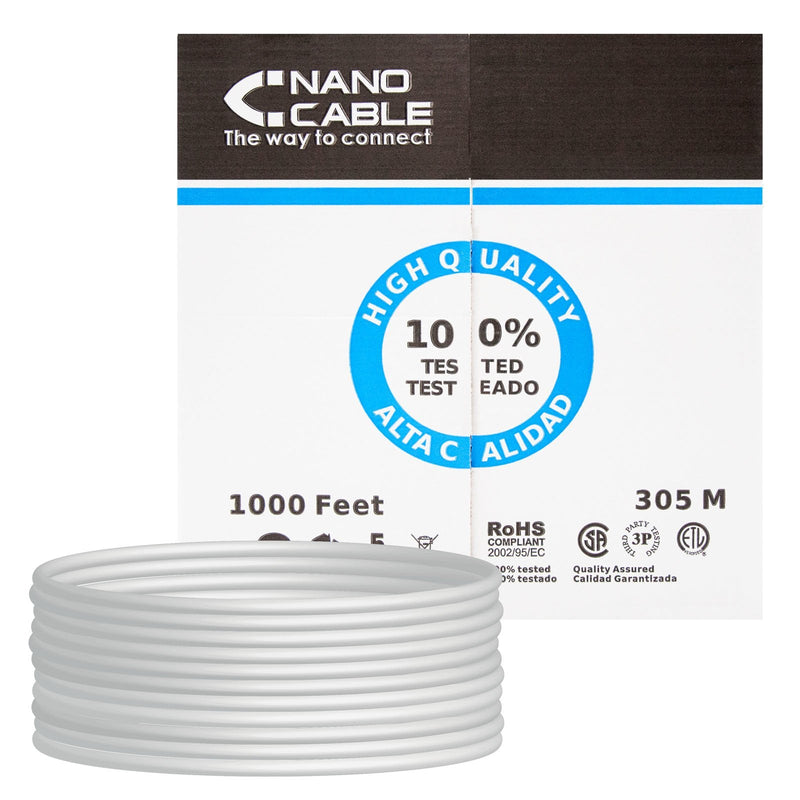 Nanocable Bobina Network Cable Flexible RJ45 CAT.5E UTP AWG24 305M - Grey