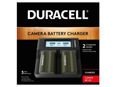 Duracell Dual Dslr Battery Charger For Canon BP-511 DRC6101 — image 1