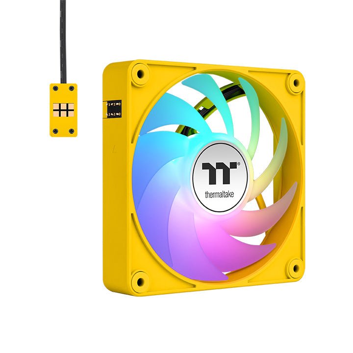 Thermaltake Fan Refrigeración PC CT140 Ex ARGB Sync Bumblebee, Fan Box Yellow Paquete 3, 140MM