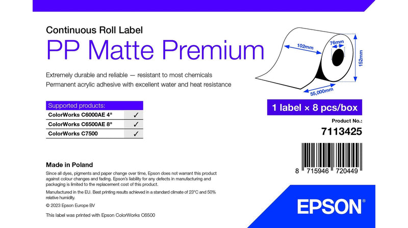 Epson 7113425 Label Printer White Label Printer Self-adhesive
