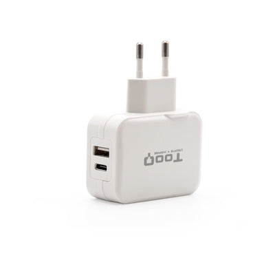 TooQ Wall Charger USB 2.0, USB-C - White — image 1