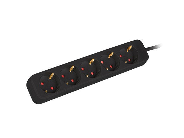 Lanberg Power Strip 5 Sockets Schuko Black 3M