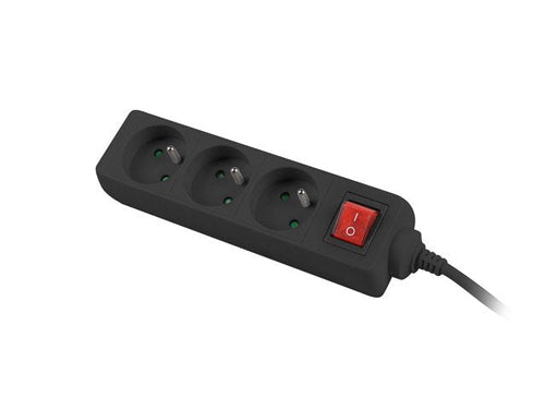 Lanberg PS1-03E-0150-BK Base Múltiple 1,5M 3 Salidas AC Indoor Black — image 1