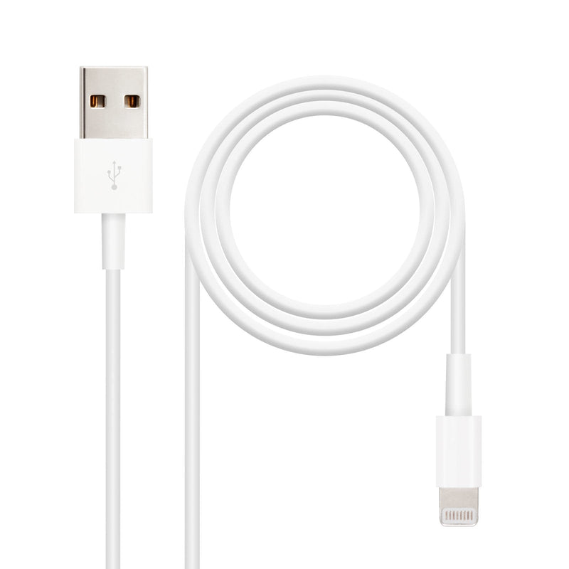 Nanocable USB Cable -a 2.0 Male a Lightning Male 2M - White