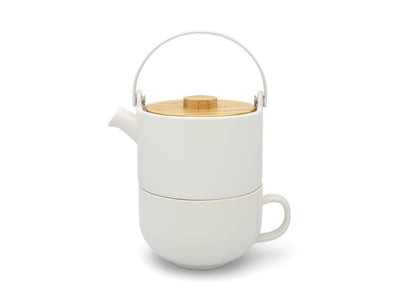 Bredemeijer Tetera Umea White With Cover Bambu 142007 — image 1