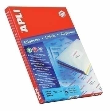 Apli Labels Adhesivas 210X148MM A5 Inkjet/Láser C/Rectos 1 X 200H White