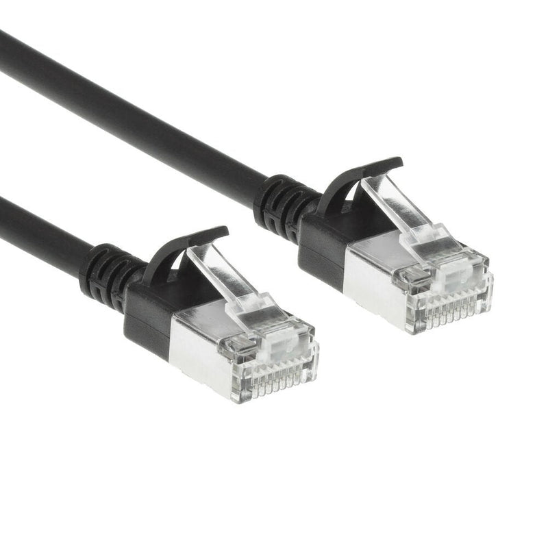 Black 5 Meters Lszh S FTP CAT.7 Slimline Patch Cable Snagless With RJ45 Connectors