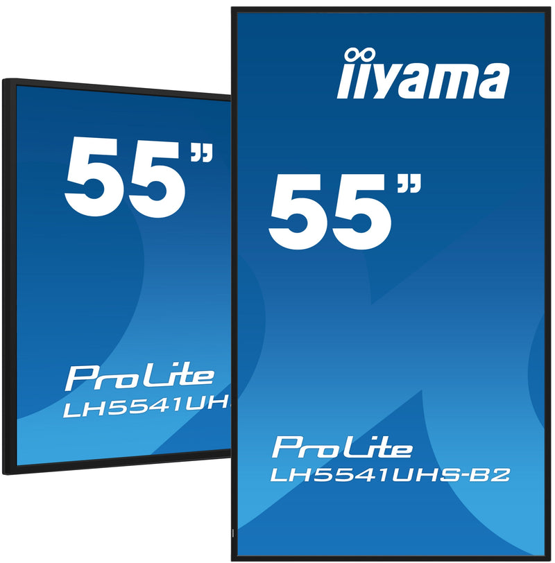 Iiyama LH5541UHS-B2 55 3840X2160 4K UHD IPS Panel 1PRECENT Haze Landscape And Portrait Mode Speakers 2X 10W VG