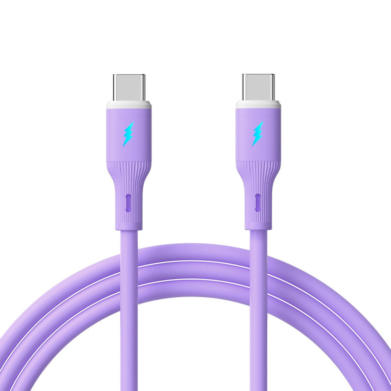 Akyga USB Cable AK-USB-70 USB Type-c M USB Type-c M Ver. 2.0 60W 1M Purple Silicone