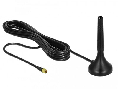 Delock 12583 Antenna LTE Male Sma 1 - 2 dBi Omnidirectional Fixed With Base Magnética And Cable Connection RG- — image 1