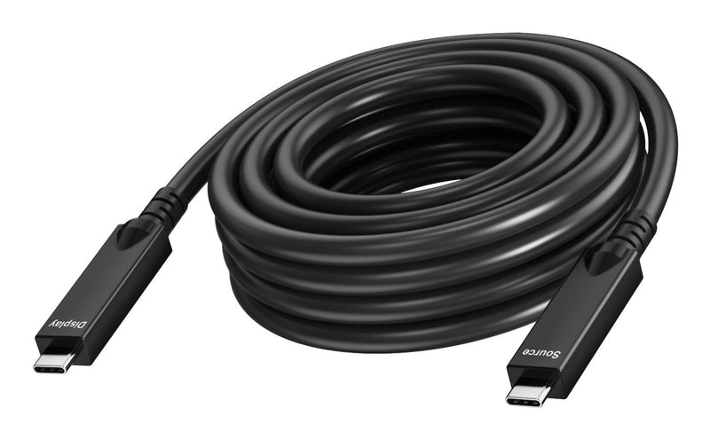 USB Cable C 10M Óptico Activo 2 Carriles Soportan DP 1.4 (16.2Gbps) And USB 2.0 (480Mbps) 4 Carriles Soportan