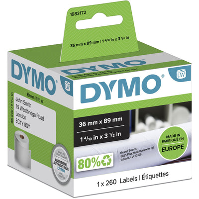 Dymo Lw Labels Dirección 89X36MM 1 Roll Labels (260) Paper White — image 1