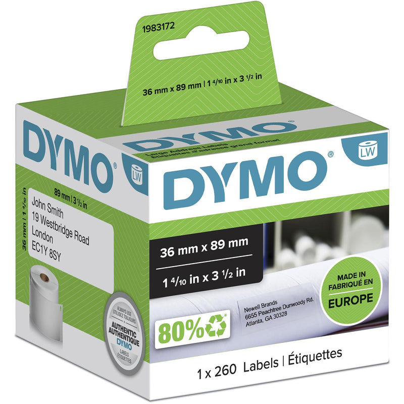 Dymo Lw Labels Dirección 89X36MM 1 Roll Labels (260) Paper White