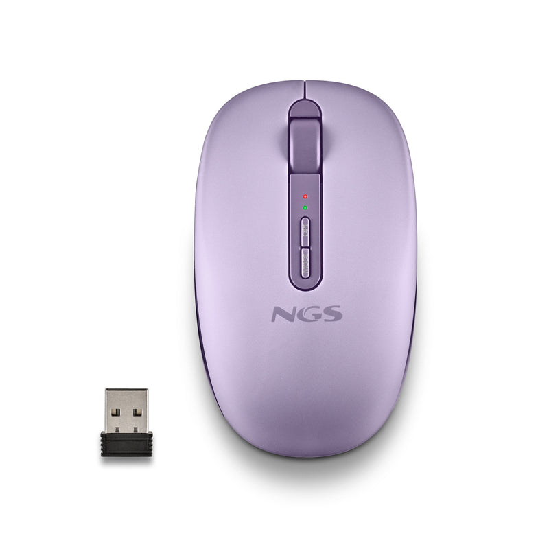 Ngs Mouse Ergonómico Wireless Fog Dual Fogdualpurple Quiet Up To 1600 DPI Púrpura
