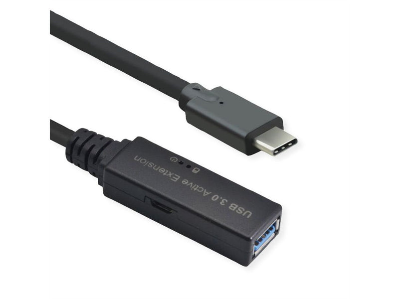 Roline USB 3.2 Gen 1 Aktives Repeater Cable Type a - C, Black 15M