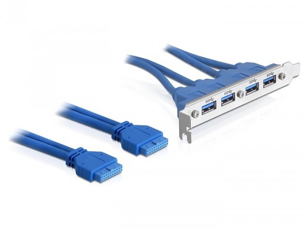 Delock Slot USB 3.0 Pin Header 19 Pin 2 X Intern 4 X USB 3.0-A Female Ext