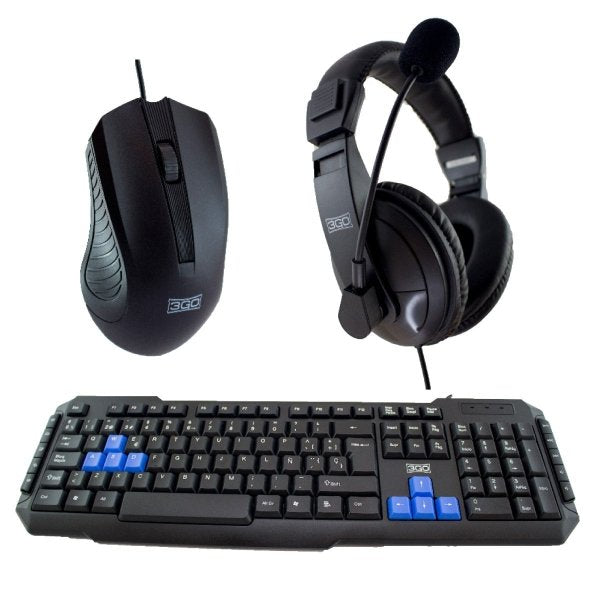 3GO Keyboard + Mouse + Headphones Drile Black