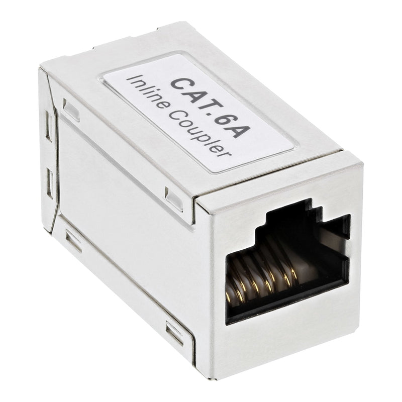 Inline Adapter CAT.6A, Completamente Blindado, Metal 2x RJ45 F/F, 1:1