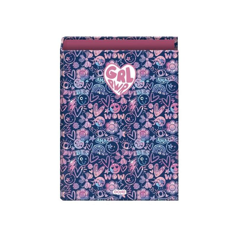 Dohe Girl Power Folder With 4 Anillas 40MM - Formato Folio - Guardas Impresas - Cover Carton Plastificado -