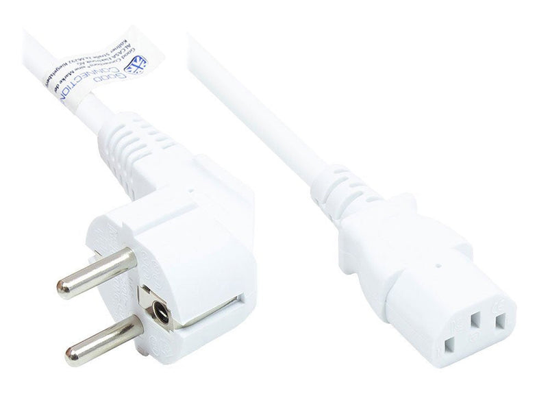 Good Connections Contact Protection Connector Male Angulado.- C13 White 5M