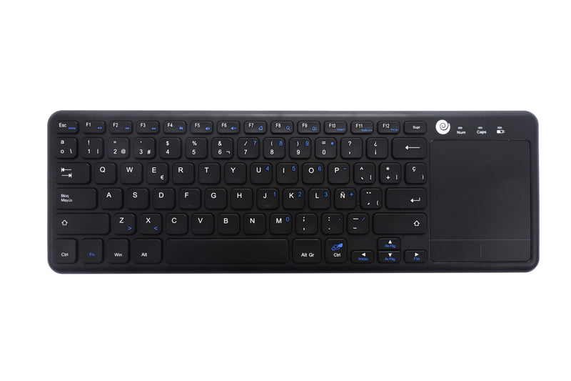 Coolbox Keyboard Spanish Wireless Black 2.4GHZ Touchpad Multitouch
