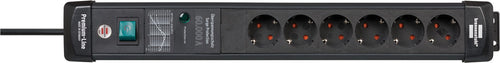 Power Strip Premium-line 60.000A With Protection Contra Sobretensiones 6VÍAS Black 3M H05VV-F 3G1,5 — image 1