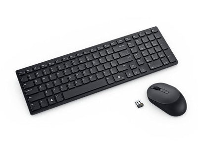 Dell Keyboard And Mouse Silent Keyboard And Mouse KM555 Wireless 2.4GHZ Bluetooth 5.1 QWERTY Spanish Black Wit — image 1