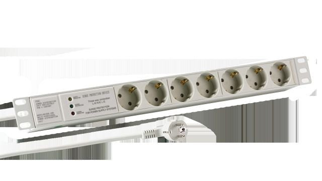 Power Strip Plugs Efb 19 1U 7XCEE 7/3, Üss, Grey Aluminium