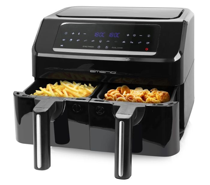 Emerio Smart Fryer AF-130376.1 Double 7,2 L Independiente 2400W Fryer Air Caliente Black