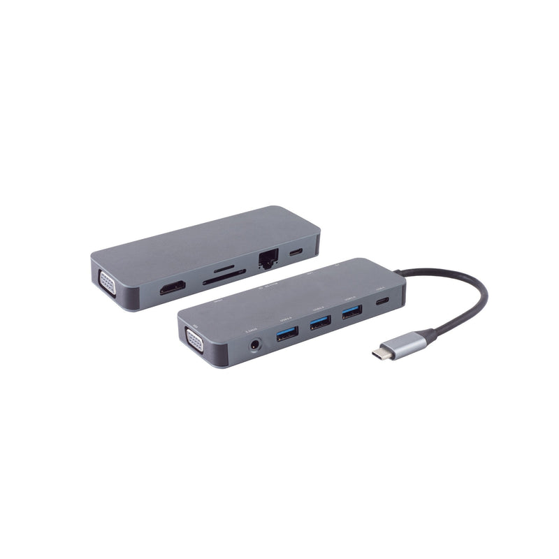 S/Conn Maximum Connectivity Usb-dock--usb-c Multiport Base Acoplamiento, 11IN1, Hdmi, VGA, Pd, Hub, Sd, Lan, A