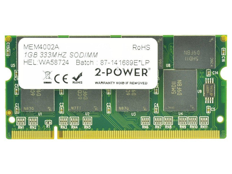 2-POWER Memory SODIMM 1GB PC2700 333MHZ SODIMM MEM4002A