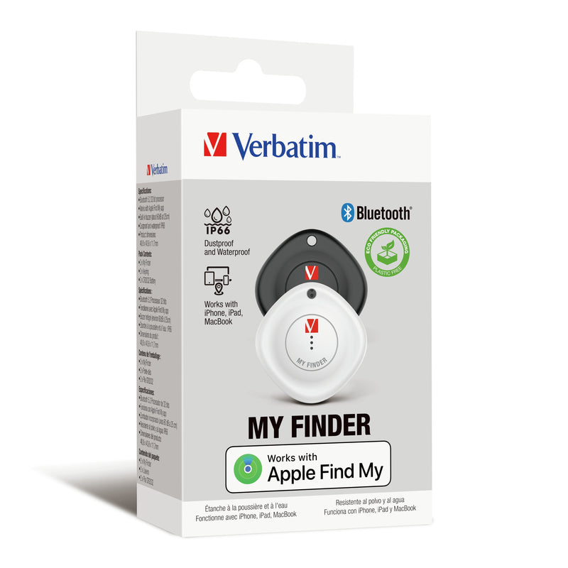 Verbatim Localizador My Finder Bluetooth Tracker MYF-02 Compatible With Apple Includes Keyring And Battery Bla