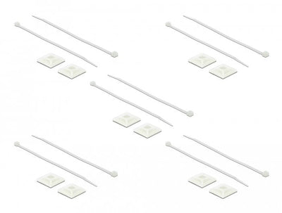 Delock Base Fijación 25 X 25MM With Brida Cables L 300 X B 4,8MM White — image 1