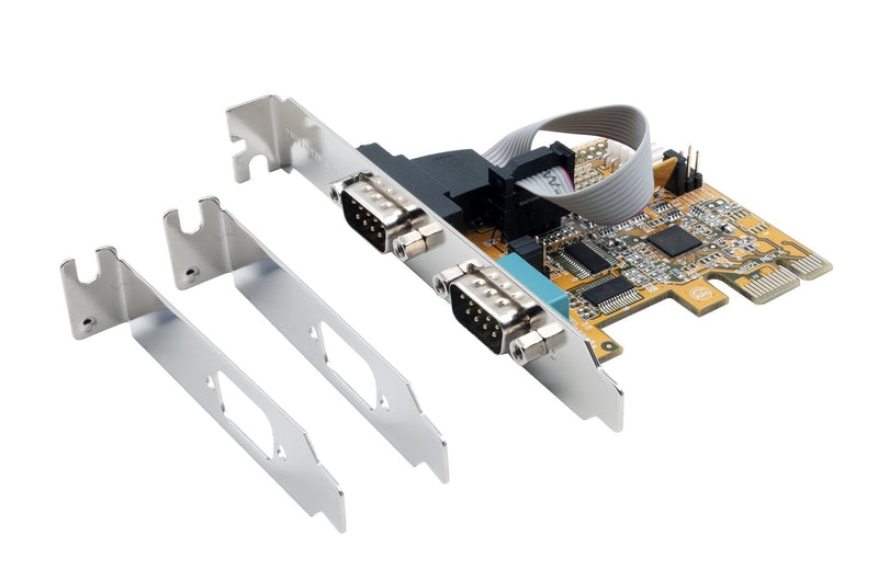 Exsys Io PCIE 2X Seriell DB9 (EX-44082) Lp + Incl. Low-profile Slotblech