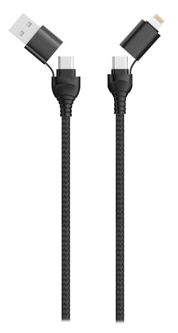 2GO Cable Datos USB / Type C 4IN1 Black 120CM