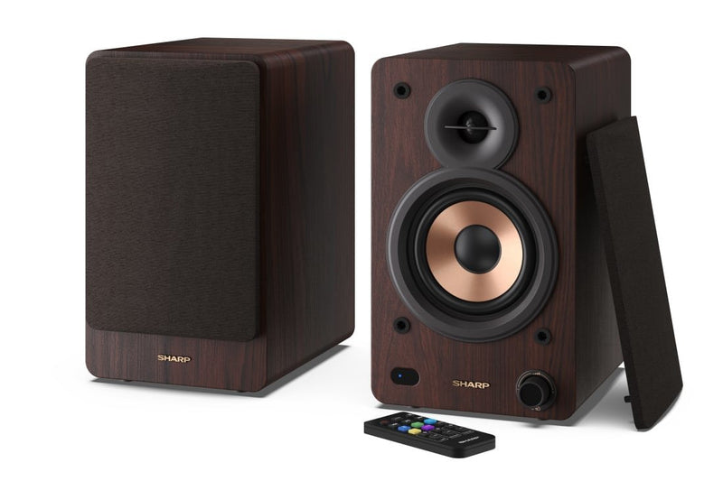 Sharp Bookshelf Speakers 2VÍAS Brown Wireless And Alámbrico 60W