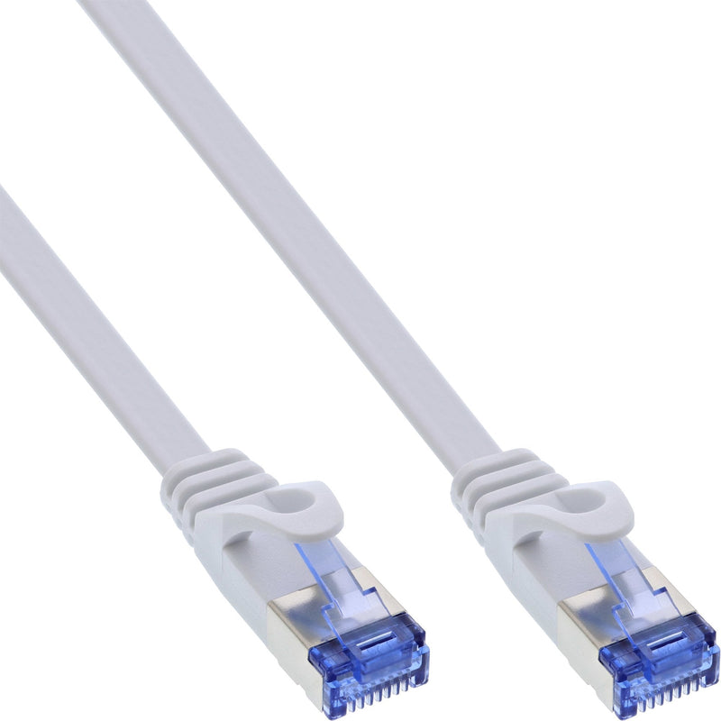 Inline Network Cable Flat , U/FTP, CAT.6A, White 1,5M