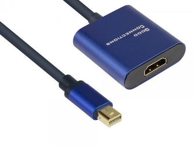 Alcasa MDP-HDMI2 Adapter Cable Vídeo 0,2M Mini DisplayPort HDMI Black Blue — image 1