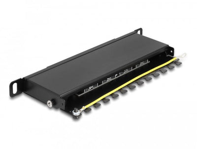 Delock 66870 Patch Panel 0.5U, Patch Panel Black Metal 0.5U, 254MM, 100MM, 22MM — image 1