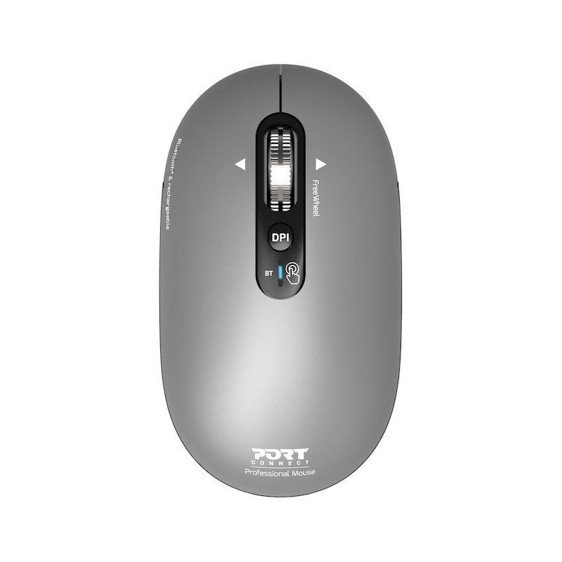 Port Designs Mouse Wireless 2.4GHZ Bluetooth Rechargeable USB-A/USB-C Pure Mac