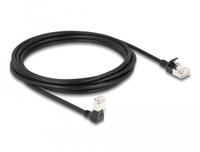 Delock Network Cable RJ45 CAT.6A S/FTP Slim 90° Unten Angular / Gerade 3M — image 1