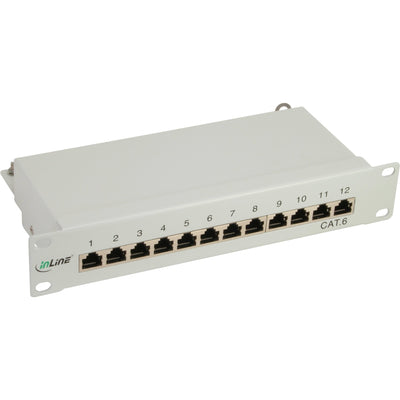Inline Patch Panel 10 CAT.6 12 Ports 1U Grey Claro RAL7035 — image 1