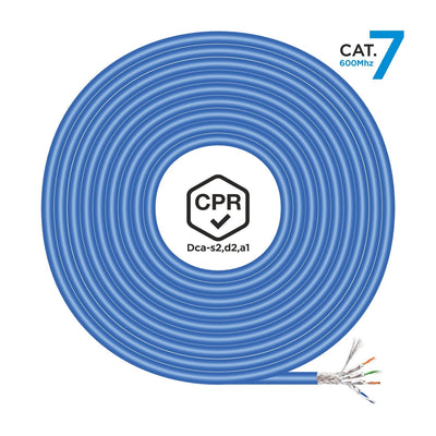 Aisens Bobina Cable RJ45 Lszh Cpr Dca CAT.7 600MHZ S/FTP AWG23 - 100M - Blue — image 1