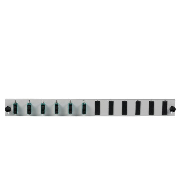 Efb Equipado With Panel Front 12 Ports With Acoplamiento Dúplex Sc 6 X OM3 Vertical, Grey
