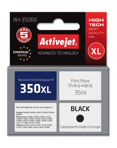 Activejet Ink Ah-350RX (reemplazo HP 350XL CB336EE - Premium - 35ML - Black — image 1