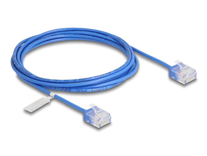 Delock RJ45 Network Cable CAT.6 UTP Ultra Slim 2M Aal With Kurzen Machon