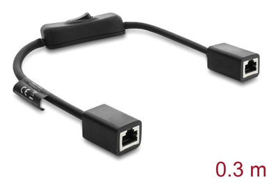 Delock RJ45 Cable Connector Female a Female With Switch CAT.6 F UTP 0,3M - Conmutación Network Black — image 1
