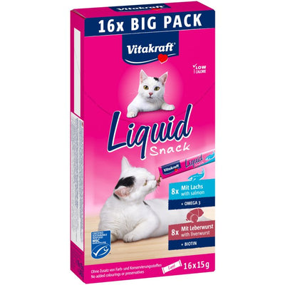 Vitakraft Snack Líquido Hígado With Salmó Premio Gatos - 16X15 G — image 1