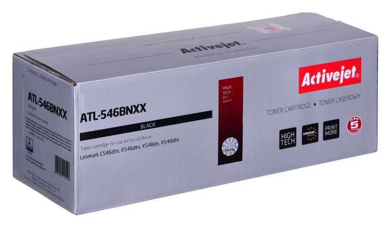 Activejet Cartridge Toner ATL-546BNXX Printers Lexmark Reemplazo Lexmark C546U1KG Supreme 8000 Páginas Black